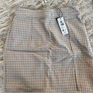 Garage Plaid Tan Skirt